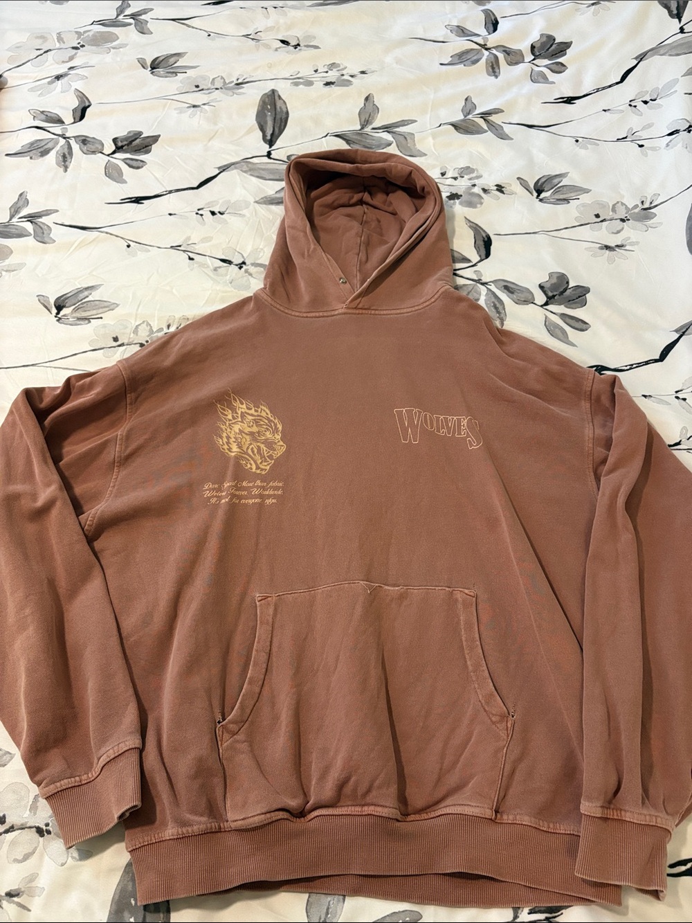 Wolves Graphic Hoodie - terracotta